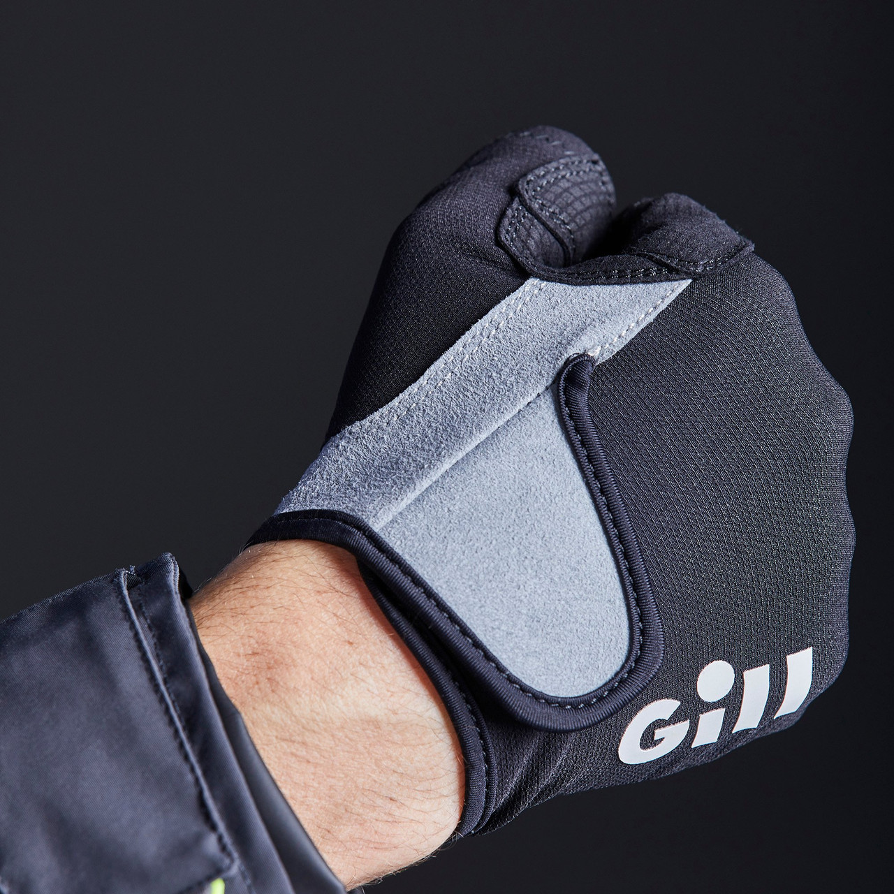 Gill Deckhand Glove SHORT Finger BLACK / GREY 7041 - Sailing