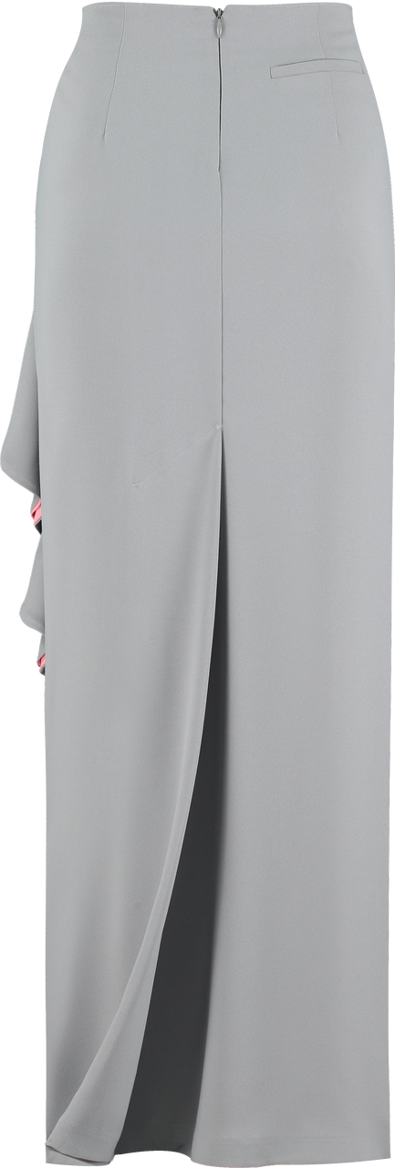 Grey Ruffle Side Skirt | Modest Women's Fashion | Shaheen Salim