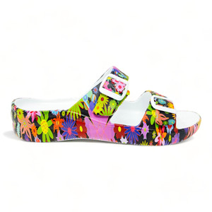 Women's PAW Print Adjustable 2-Strap Sandals - Flower Child Women's PAW Print Adjustable 2-Strap Sandals - Flower Child