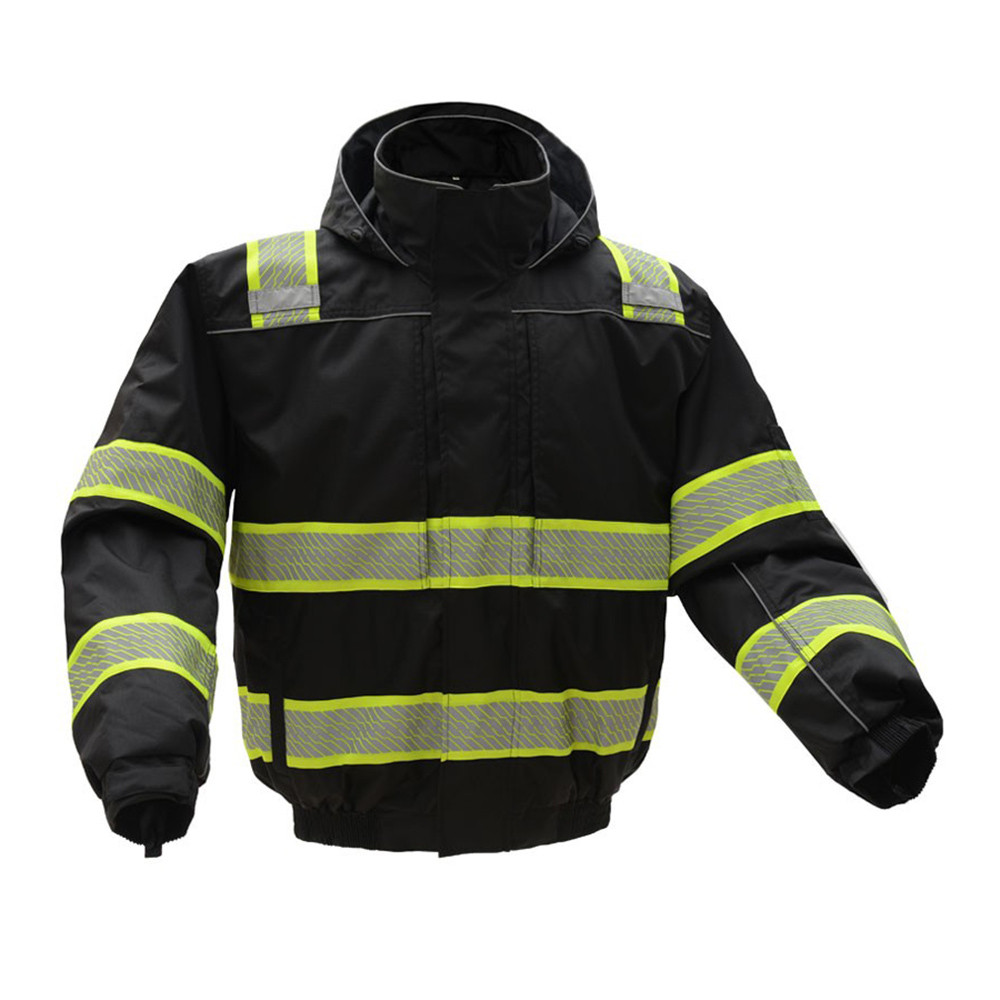 GSS Safety ONYX 3-in-1 Black Waterproof Ripstop Bomber Jacket