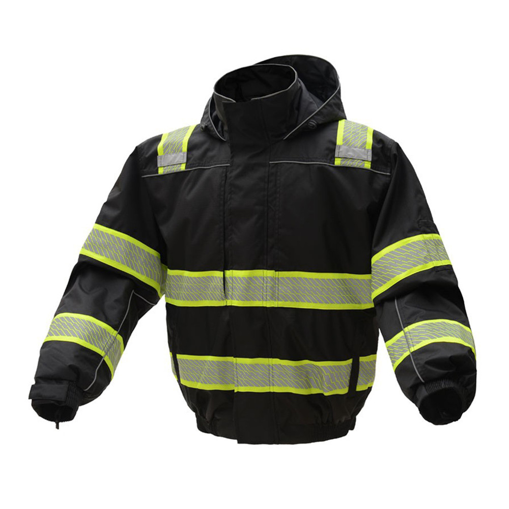 GSS Safety ONYX 3-in-1 Black Waterproof Ripstop Bomber Jacket