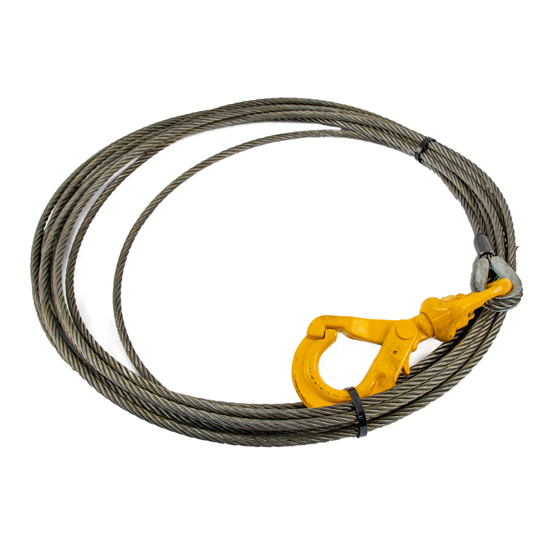 Winch Cable w/ Self Locking Hook 3/8 in. x 100 ft. Fiber Core