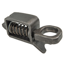 This spring lock is used on the passenger side of the trailer or head rack. It is the lock for the ratchet heads. When tightening down you chains this lock will automatically lock the chain in place so you can move your tie bar to another hole in order to