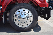 Protect your front wheels from dust and dirt with this Wheel Hubcap Kit with Nut Covers. It includes a removable hubcap, an axle cover and 10 nut covers that shield your wheel from road debris, and the chrome finish resists nicks and won't rust over time.