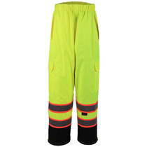 Hi-Vis Safety Premium Rain Pants | Class-E,  2-Tone Stripe