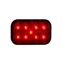 Maxxima - 5 in. Red Rectangular S/T/T Light | Clear Lens, 9 LED