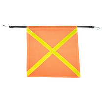 34 in. Orange Safety Flag w/Bungee & Hi-Visibility Stripes | ECTTS
34OBF