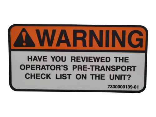 Checklist Decal | Jerr-Dan PN 7330000139