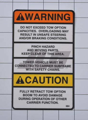 Safety Decal | Jerr-Dan PN 7330000684