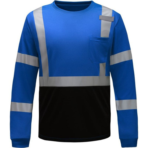 BLUE LONG SLEEVE T-SHIRT W/ BLACK BOTTOM