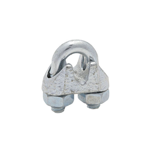 This Wire Cable Clamp creates an eye or loop to help secure wire rope. It's constructed of a steel U-bolt and nuts with a flexible iron saddle for durability, and the torque value meets Federal Specifications FF-C-450D, Type 1 and Class 2.

- Dimensions: 0.625" x 0.625"
| OEM Part Number: 3230BC