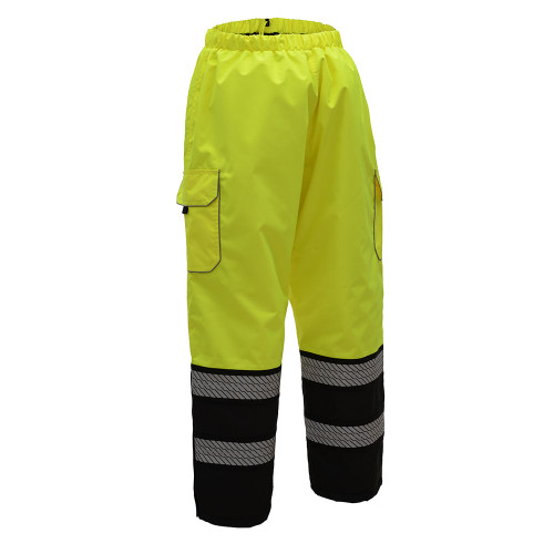 ONYX Class 3 Premium Rain Pants ANSI / Class 3 / Leaders / ONYX / Pants / Premium / Two Tone / Waterproof 300D Rip Stop Polyester Oxford Fabric with PU Coating, All seams are sealed Teflon Shield+ Fabric Protector: Repels Water, Oil and Stains Segment Hea