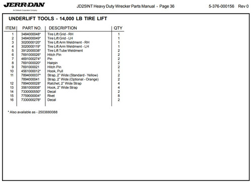 2503880088S - part list