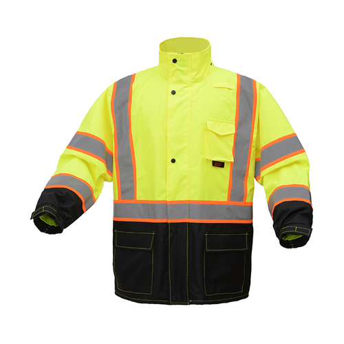 GSS Premium Class 3 Raincoat W/2-Tone Reflective Strip