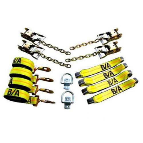 The design prevents forward, backward, and horizontal movement of the wheel reducing the chance for damage to the wheel. This 14' version is standard. Designed for carriers with 4 tie-down points on the bed. Quick and easy to use.