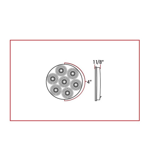 4 in. Round Economy Red Stop/Turn/Tail Light | 8 LED