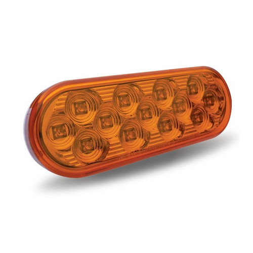 Oval Amber S/T/T Light | 13 LED, Mirror Clear