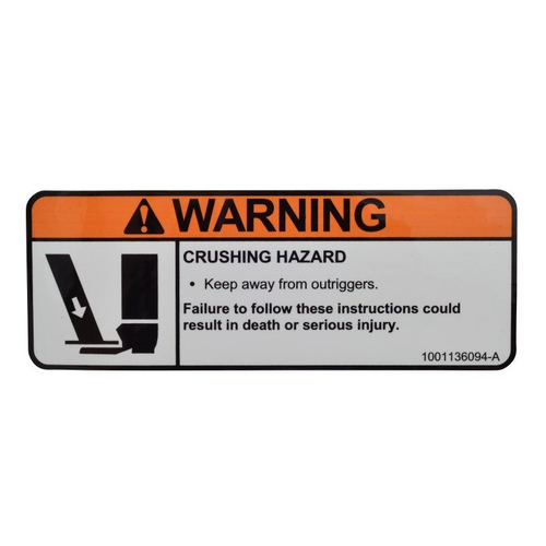 Decal - Crushing Hazard | Jerr-Dan PN 1001136094