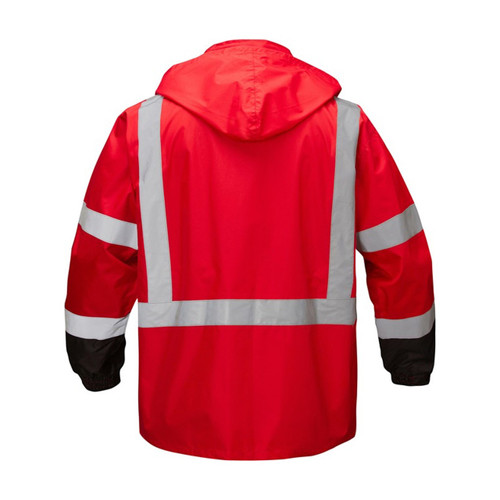 Red Premium Hooded Rain Coat w/Black Bottom | GSS