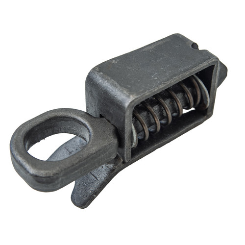 This spring lock is used on the driver side of the trailer or head rack. It is the lock for the ratchet heads. When tightening down you chains this lock will automatically lock the chain in place so you can move your tie bar to another hole in order to ke This spring lock is used on the driver side of the trailer or head rack. It is the lock for the ratchet heads. When tightening down you chains this lock will automatically lock the chain in place so you can move your tie bar to another hole in order to ke