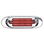 Boost your vehicle's visibility during poor conditions with this red Maxxima Chrome Oval Clearance Marker. Housed in a stainless steel bezel that attaches to your cab or sleeper panels, its 13 LEDs draw 60 milliamps of power for brightness that helps to catch the attention of other motorists and minimize accidents.

- Dimensions: 6.625" x 2" x 0.75"
| OEM Part Number: M72270R