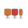 Amber/Red Square LED | Double Face, Single Post, Passenger Side