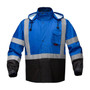 Blue Premium Hooded Rain Coat w/Black Bottom | GSS