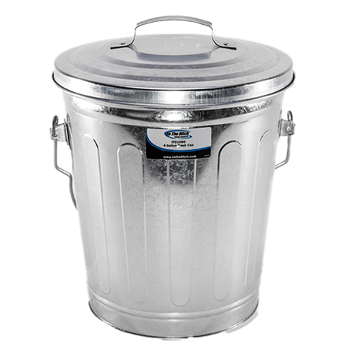 Trash Can 4 Gallon Galvanized with Lid | In The Ditch