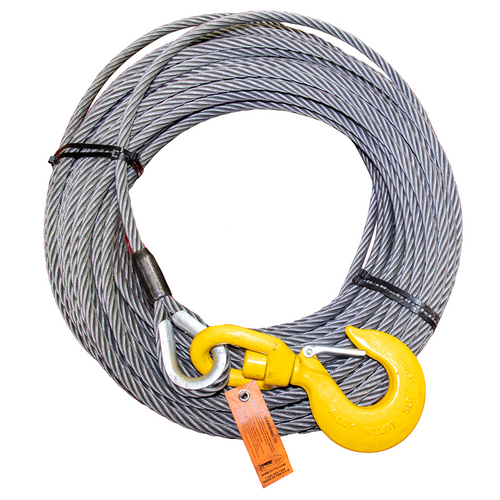 Steel Core Winch Cable w/Swivel Hook