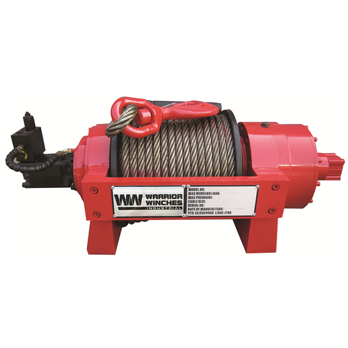 JP 55k lbs Industrial Hydraulic Winch Steel Cable Warrior