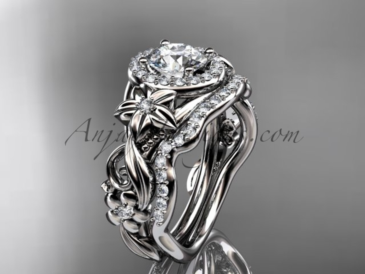 Three Stone Engagement Ring Jenna 14K White Gold – Imagine Diamonds