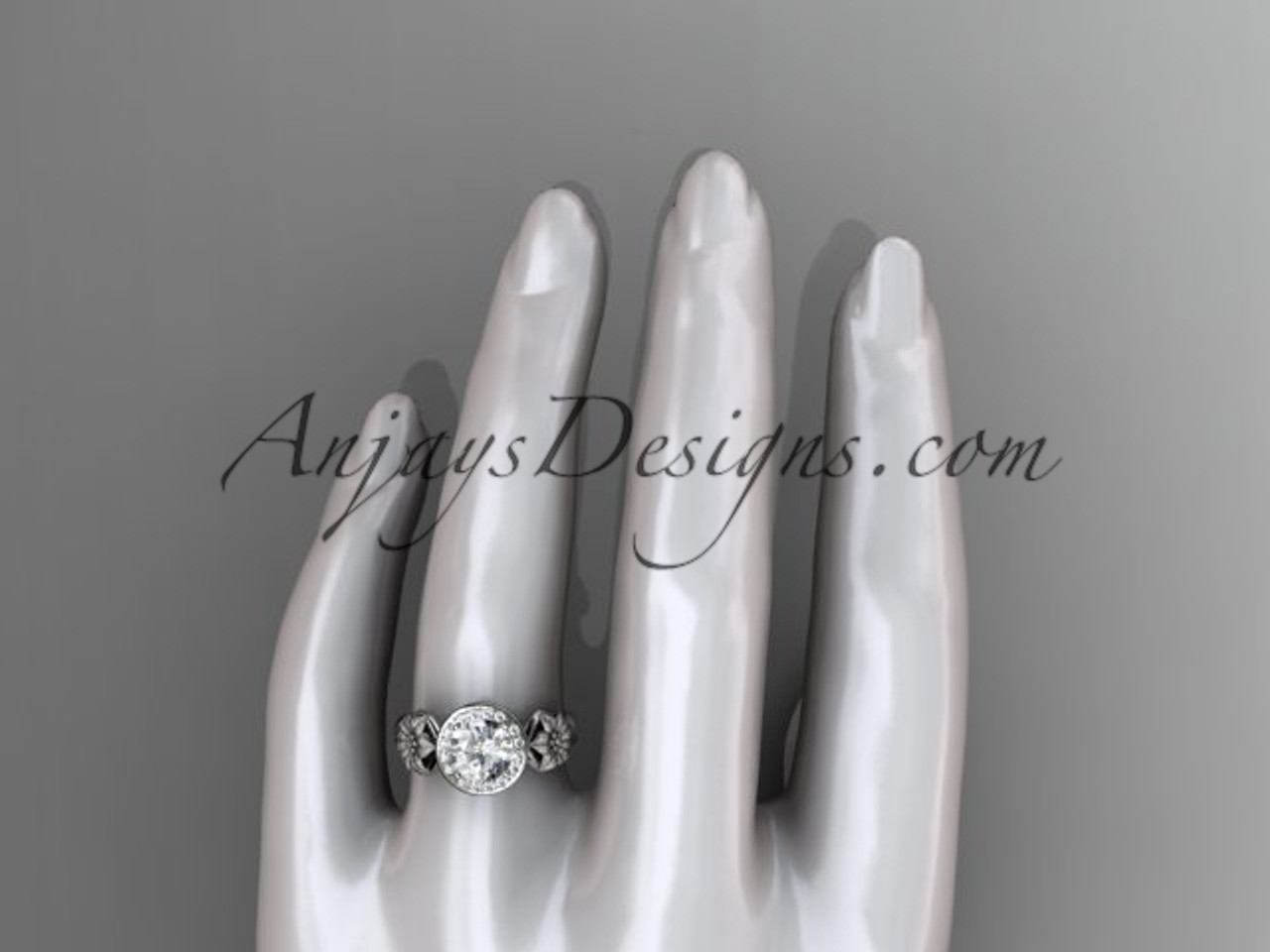 Buy 925 Silver Solitaire Flower Ring For Her