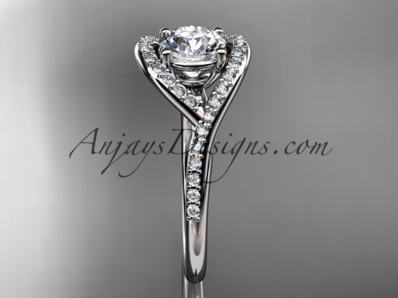 White Gold Unique Engagement Ring Set for Women ADLR383S