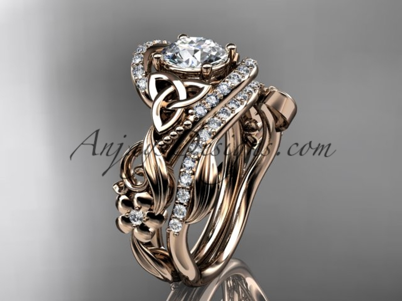 Wedding Ring Set, Round Cut Engagement Ring Set, Bridal jewelry Set, 1 –  The Golden Glam