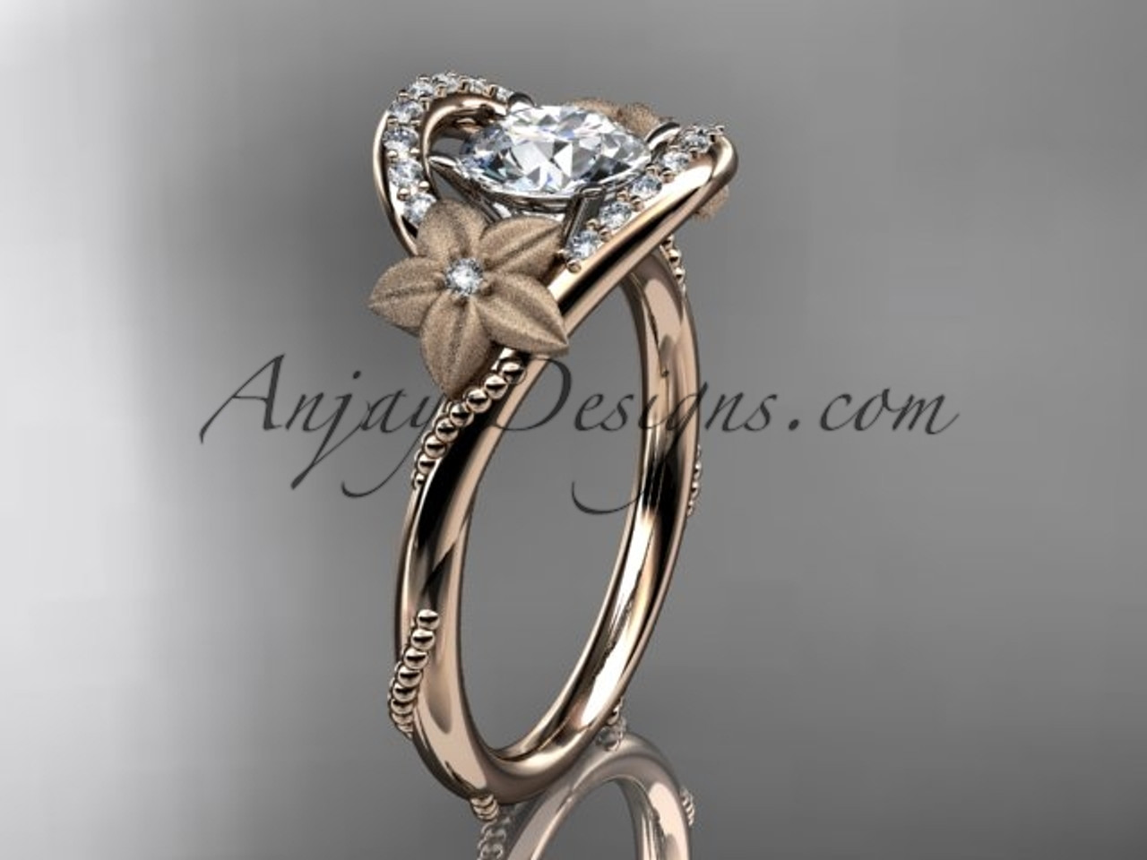 flower diamond rings rose