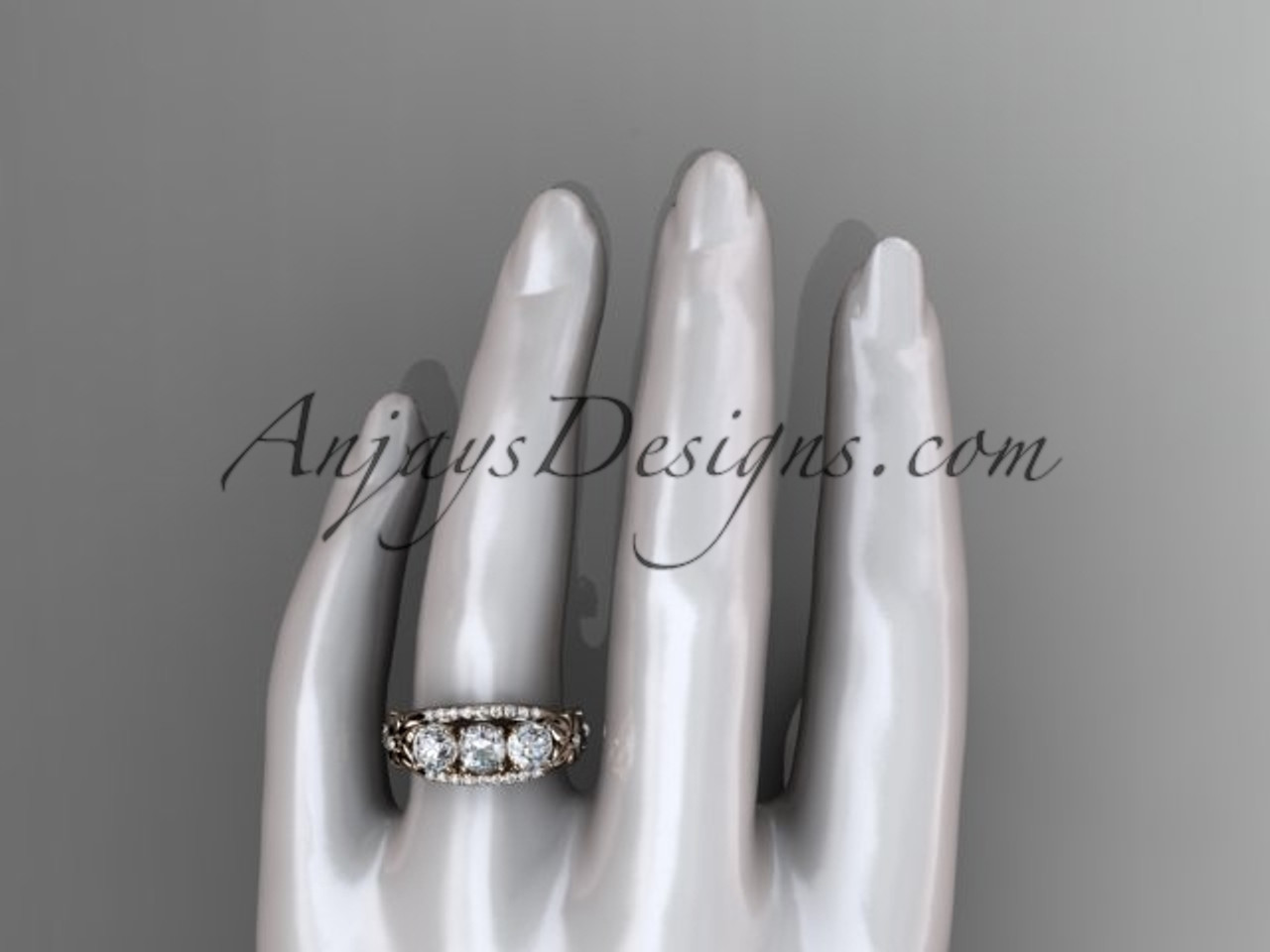 Genuine Ruby & Diamond 3 Flower Ring in 114K Gold, July Birthstone Size 6.5  | eBay