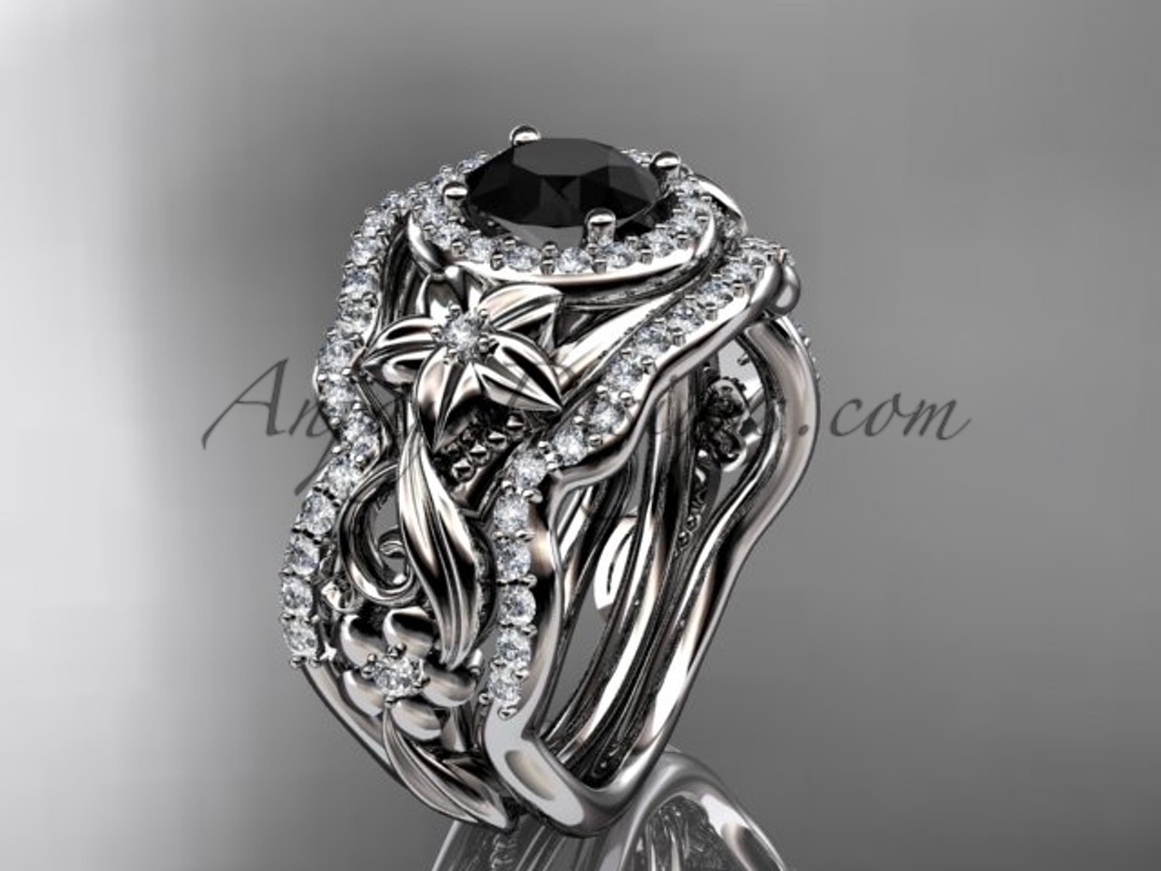 Buy 2.90 Carat Black Diamond Engagement Promise Ring, Natural White Diamonds  Halo, 14k Rose Gold, Big Black Diamond Alternative Engagement Ring Online  in India - Etsy