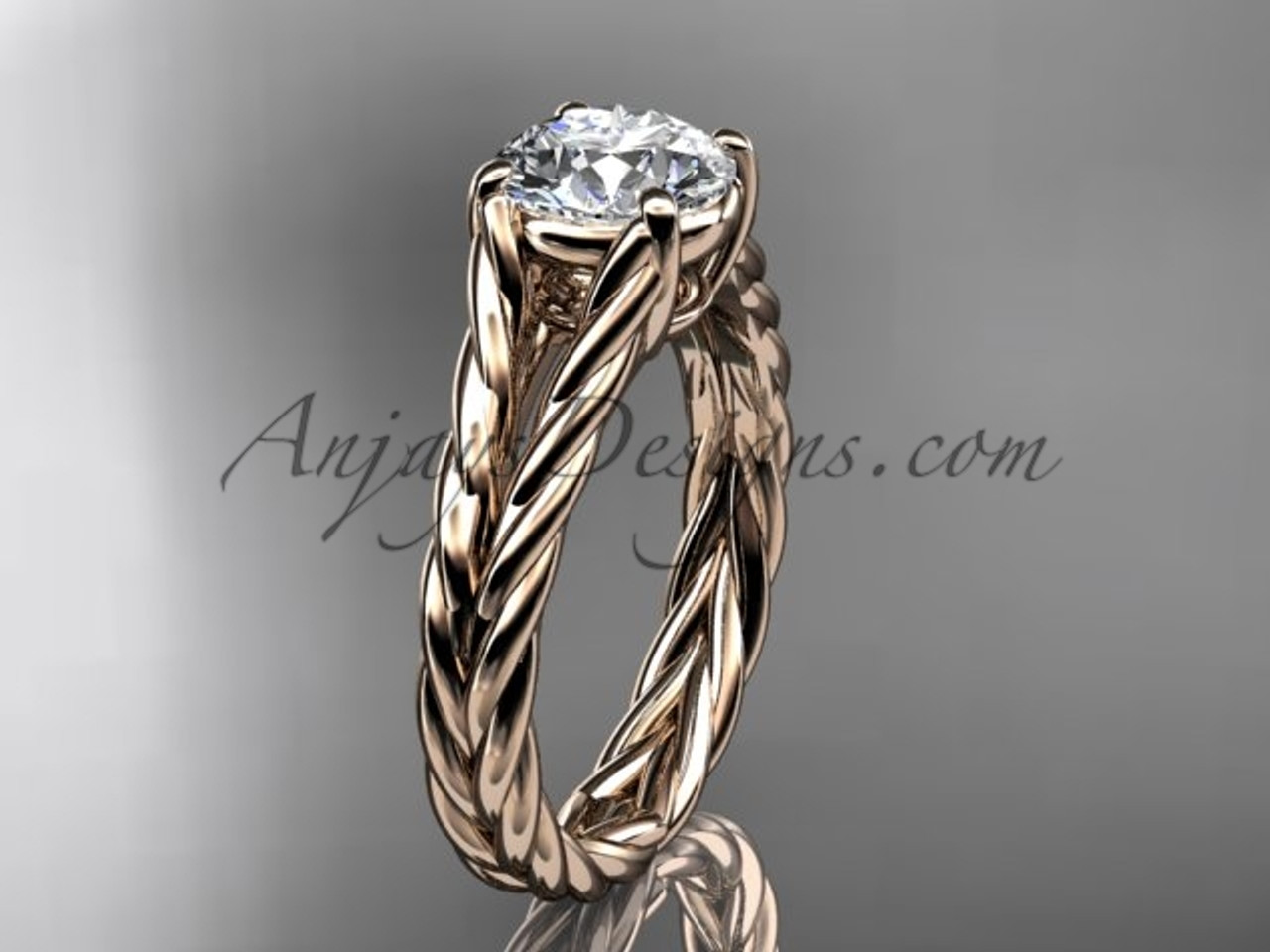 RP8108 rose gold diamond wedding ring rope ring diamond engagement ring forever brilliant moissanite 1 24227.1528183087