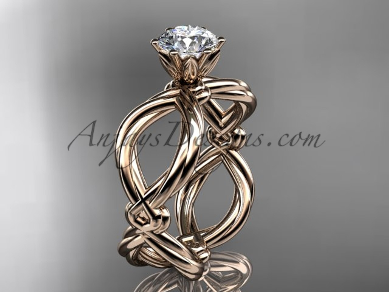 Unique 2 Tone Hand Twisted Cable Rope Engagement Ring and with 1 Carat –  mondi.nyc