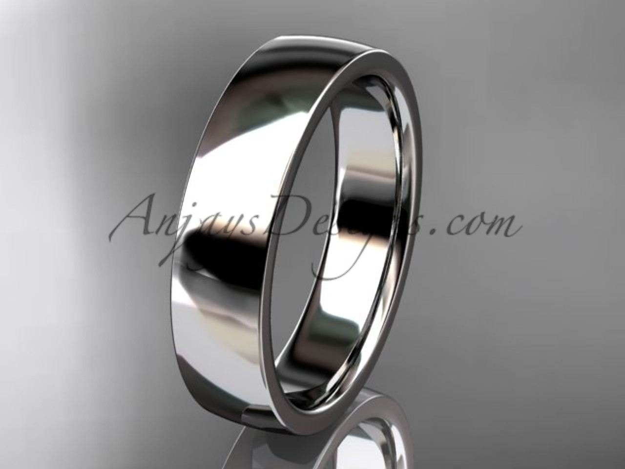 Platinum 5mm flat wedding bands – DELLAFORA