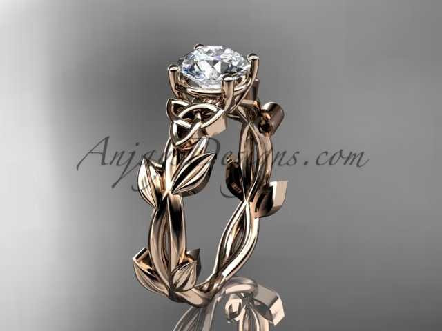 Handmade Celtic Engagement Rose Gold Ring CT7522