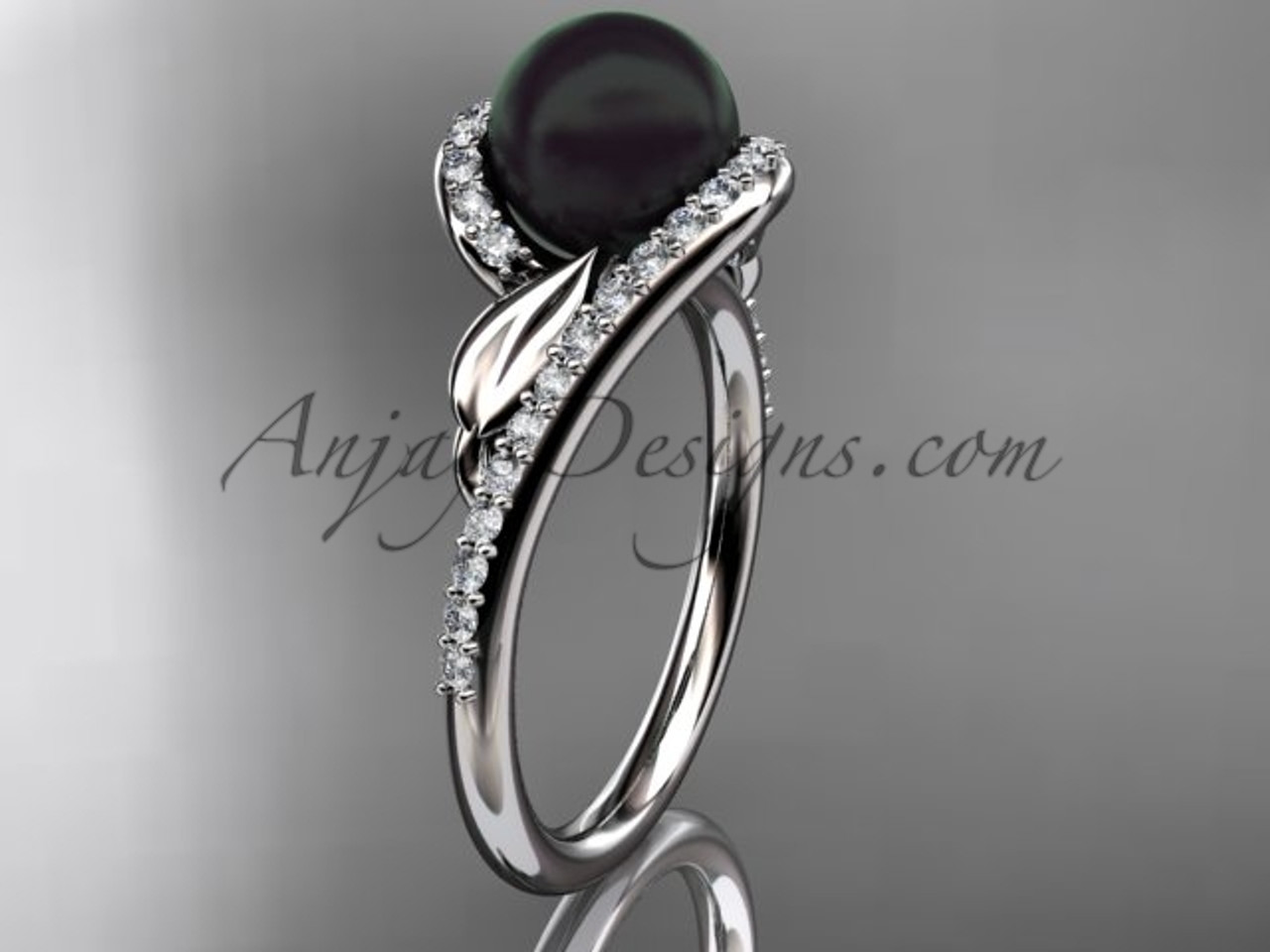 Buy Art Deco Platinum Black Pearl Diamond Engagement Ring Black Pearl  Platinum Diamond Wedding Ring Black Pearl Ring Pearl Diamond Ring Online in  India - Etsy