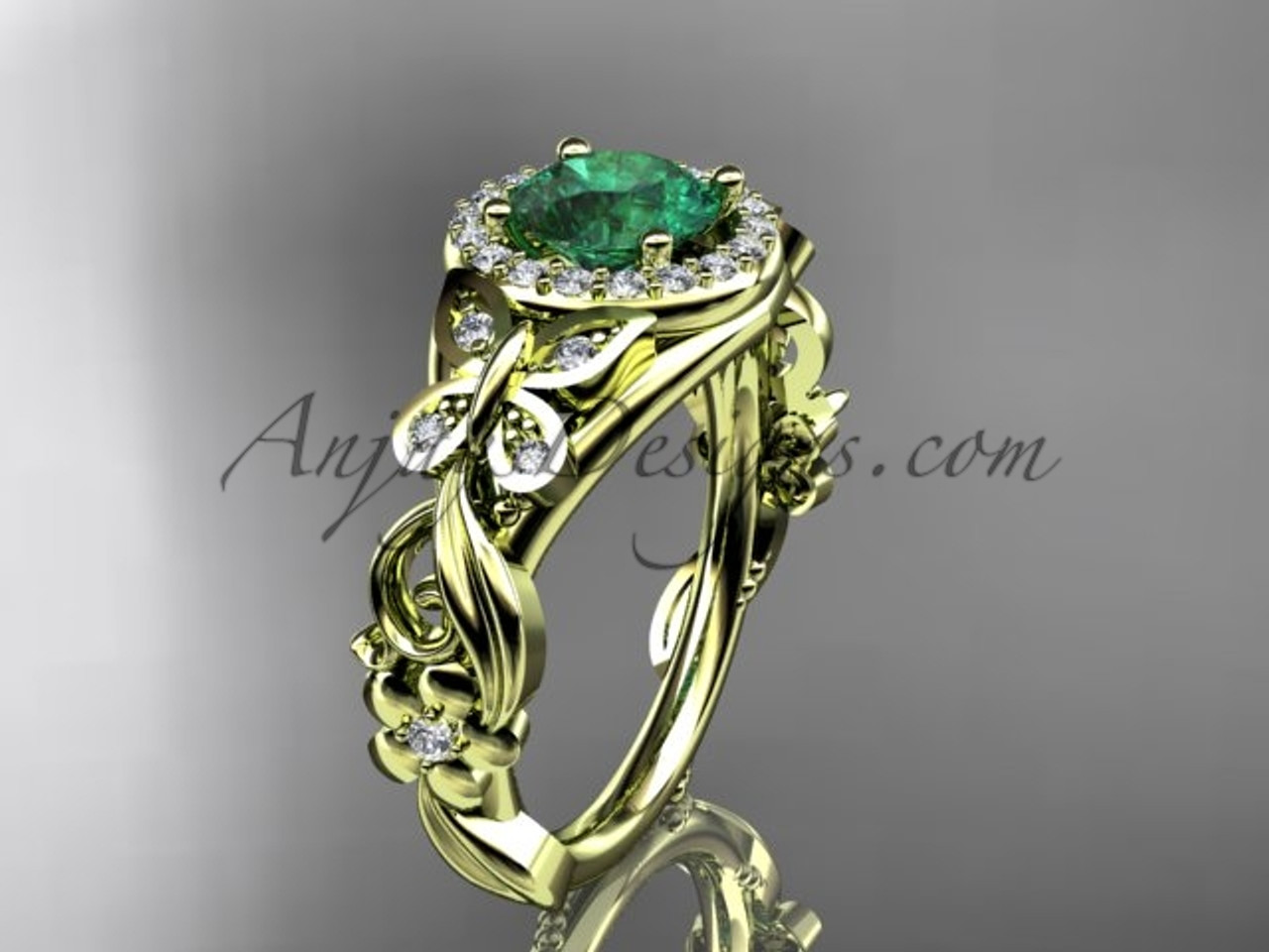 Bitsy Birthstone Ring - May Emerald 14K – LeMel