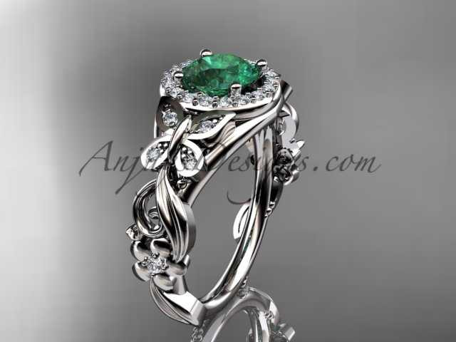 May's Birthstone Platinum Emerald Rings ADEM525