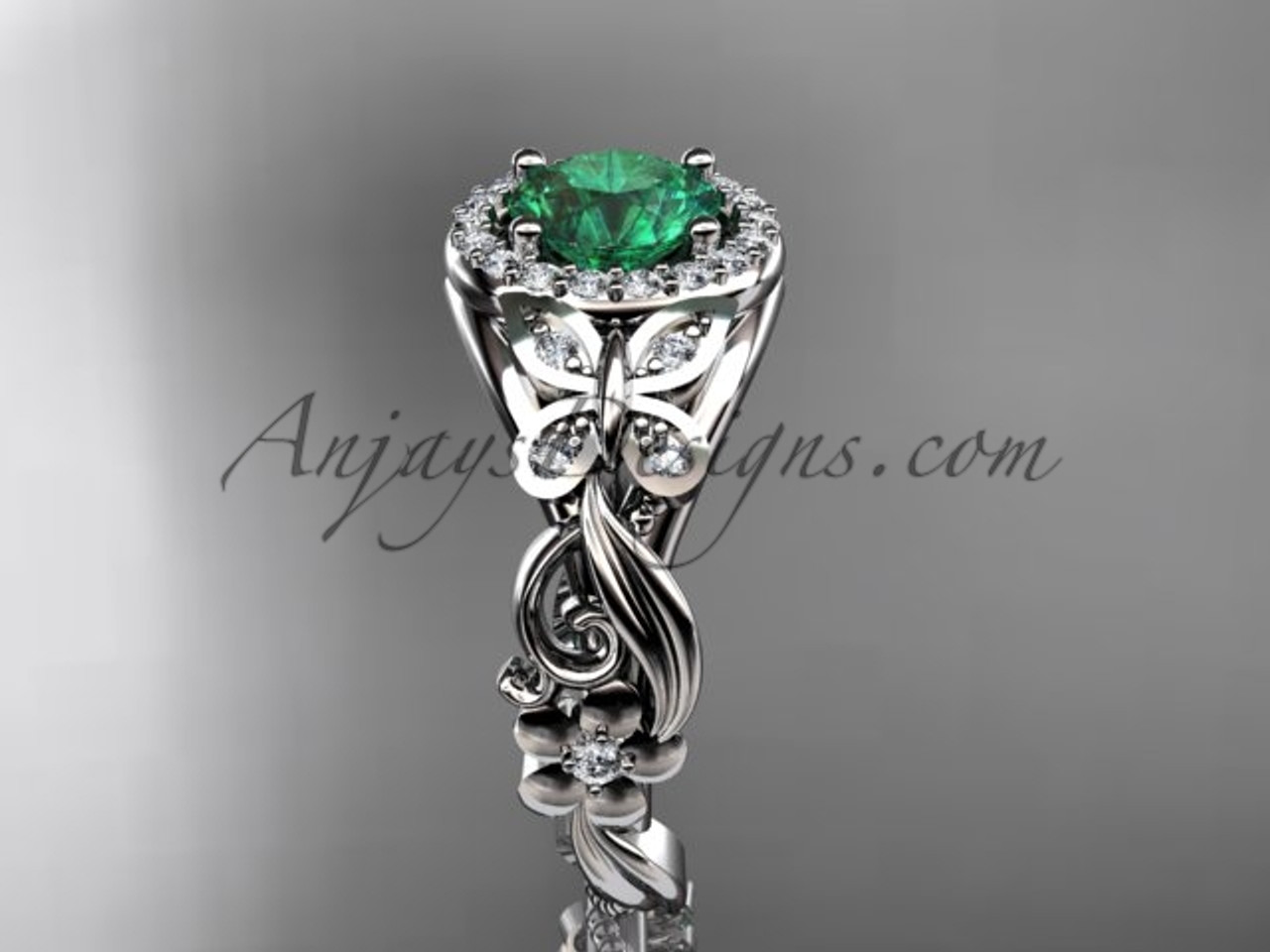 Platinum, Emerald and Diamond Ring | Adler's of New Orleans