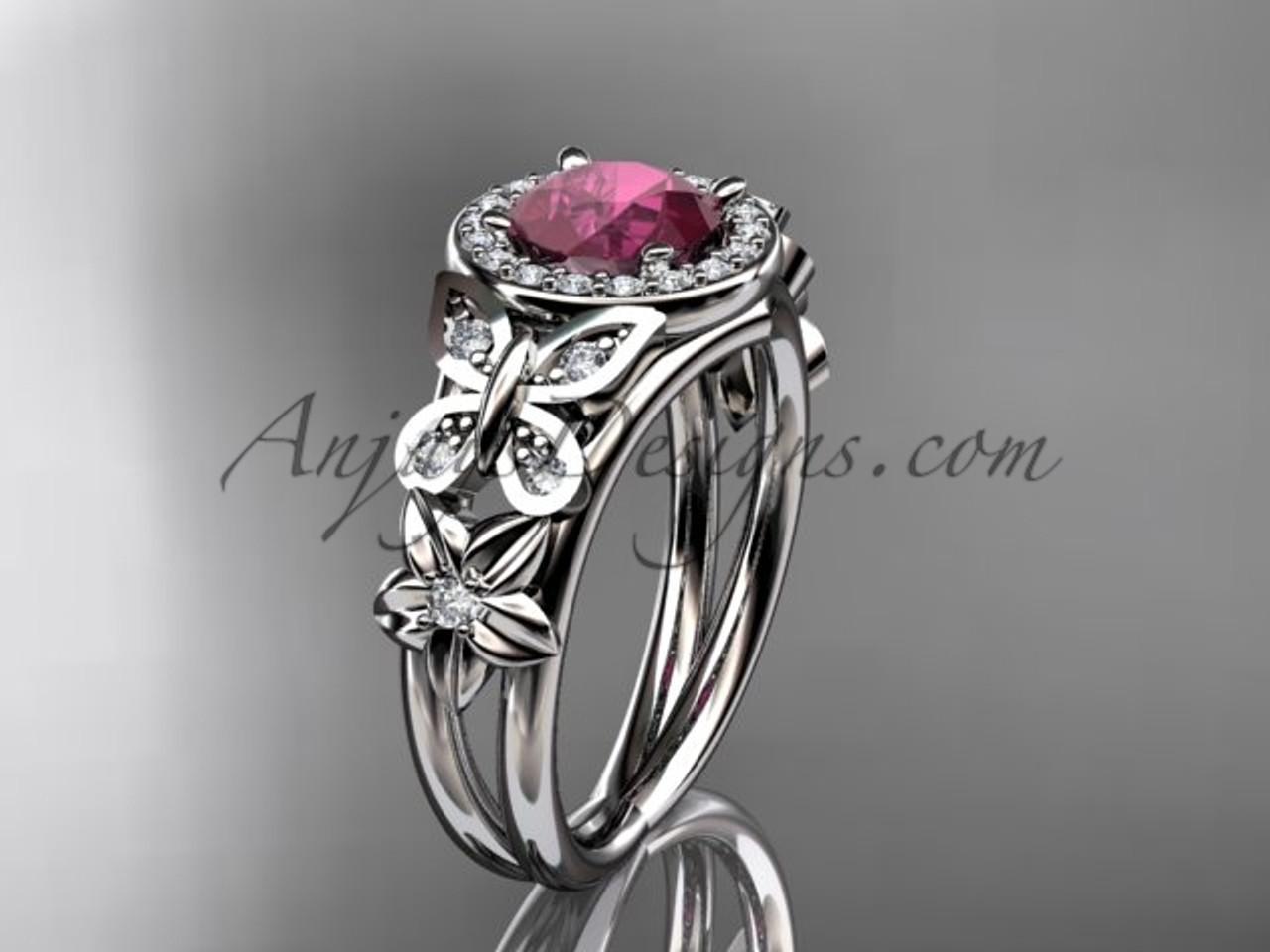 14K Black Gold Ruby Celtic Engagement Ring - Giliarto