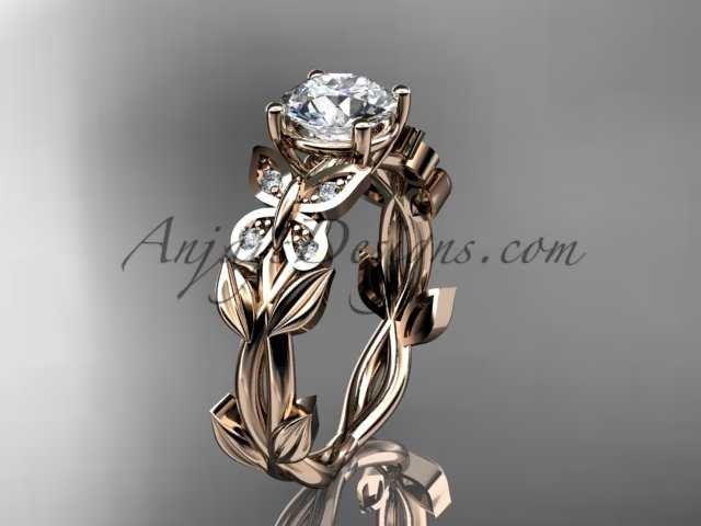 Butterfly Engagement Rings -Rose Gold Diamond Ring ADLR526