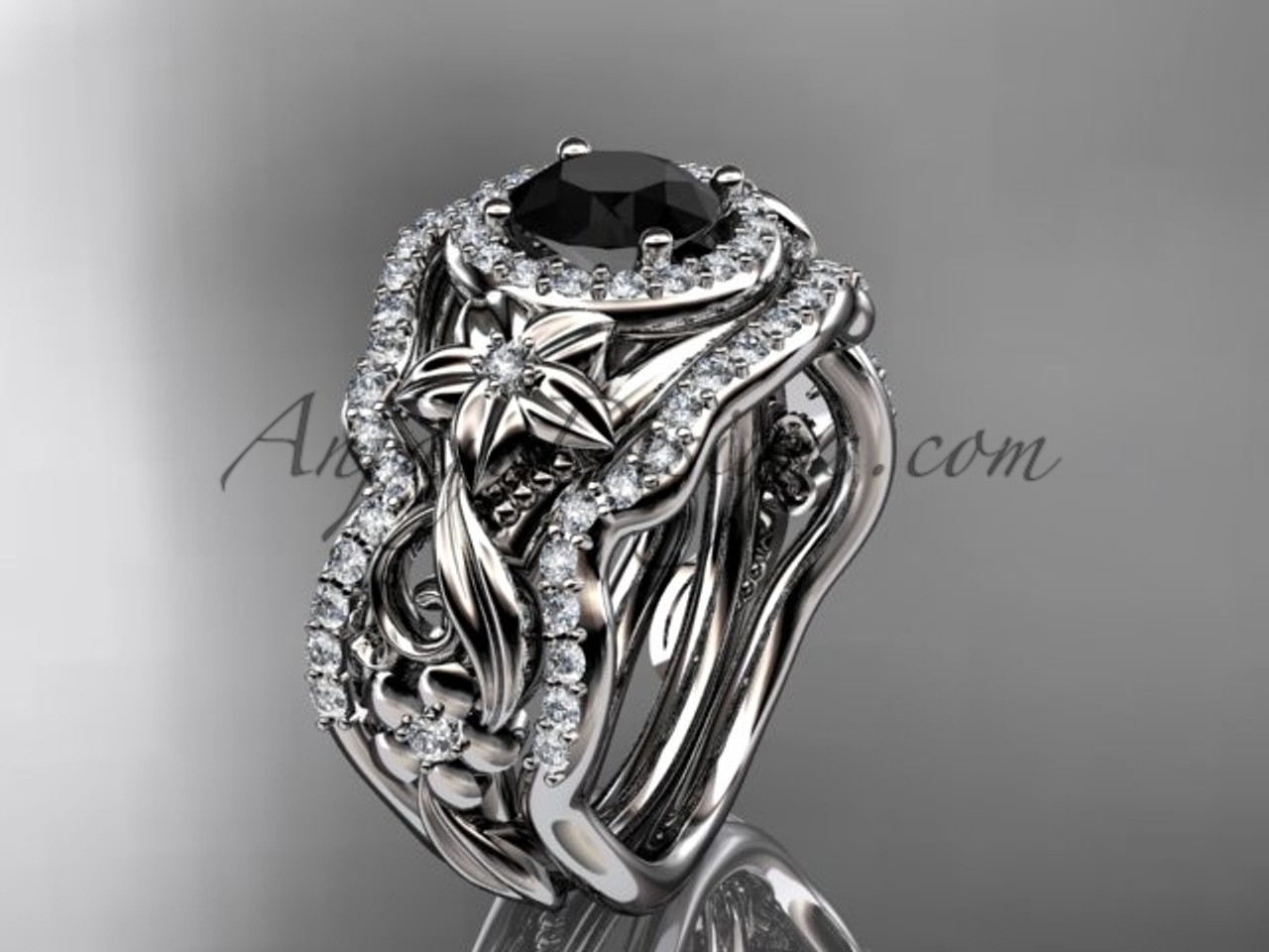 Customised Platinum White & Black Diamond Ring for Men JL PT 1140