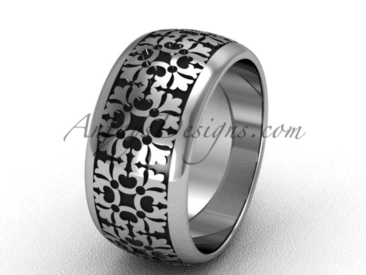 Modern Wedding Band Platinum Unique Engagement Ring Sgt652