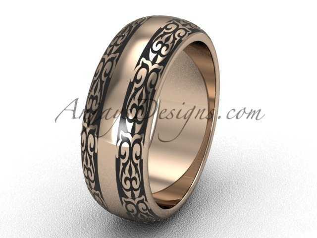 14k rose gold modern mm wide wedding band SGT643G